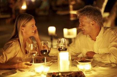Couple dining out