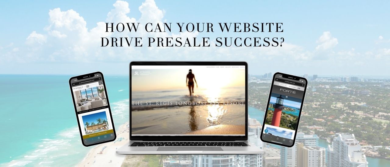 digital collage image of website pre sales success